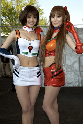 Illustration for article titled A Closer Look At The Evangelion Race Queens' Costumes